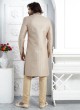 Beige Embroidered Sherwani Set In Georgette